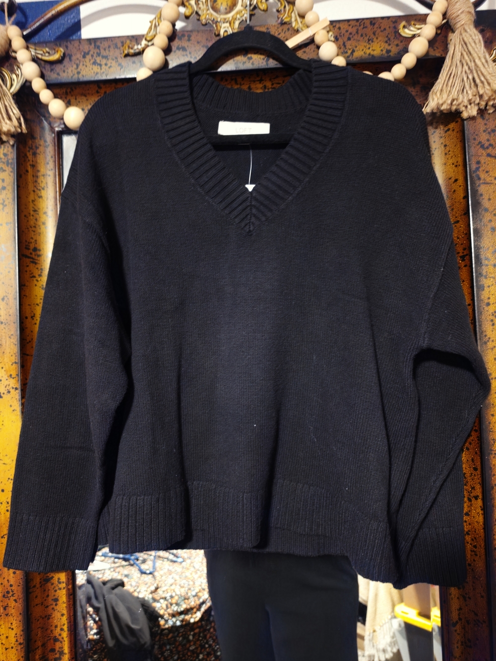 LOFT Black V-Neck Women's Sweater